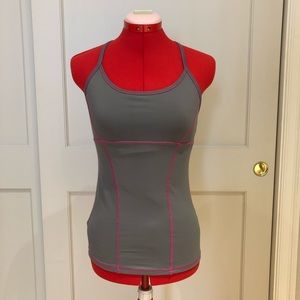 Joe Fresh Grey Workout Top w/Pink Stitching Sz XS